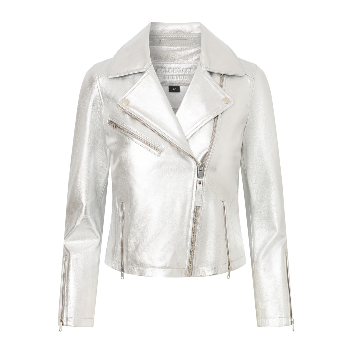 Bolongaro Trevor Cora Biker Lederjacke silber