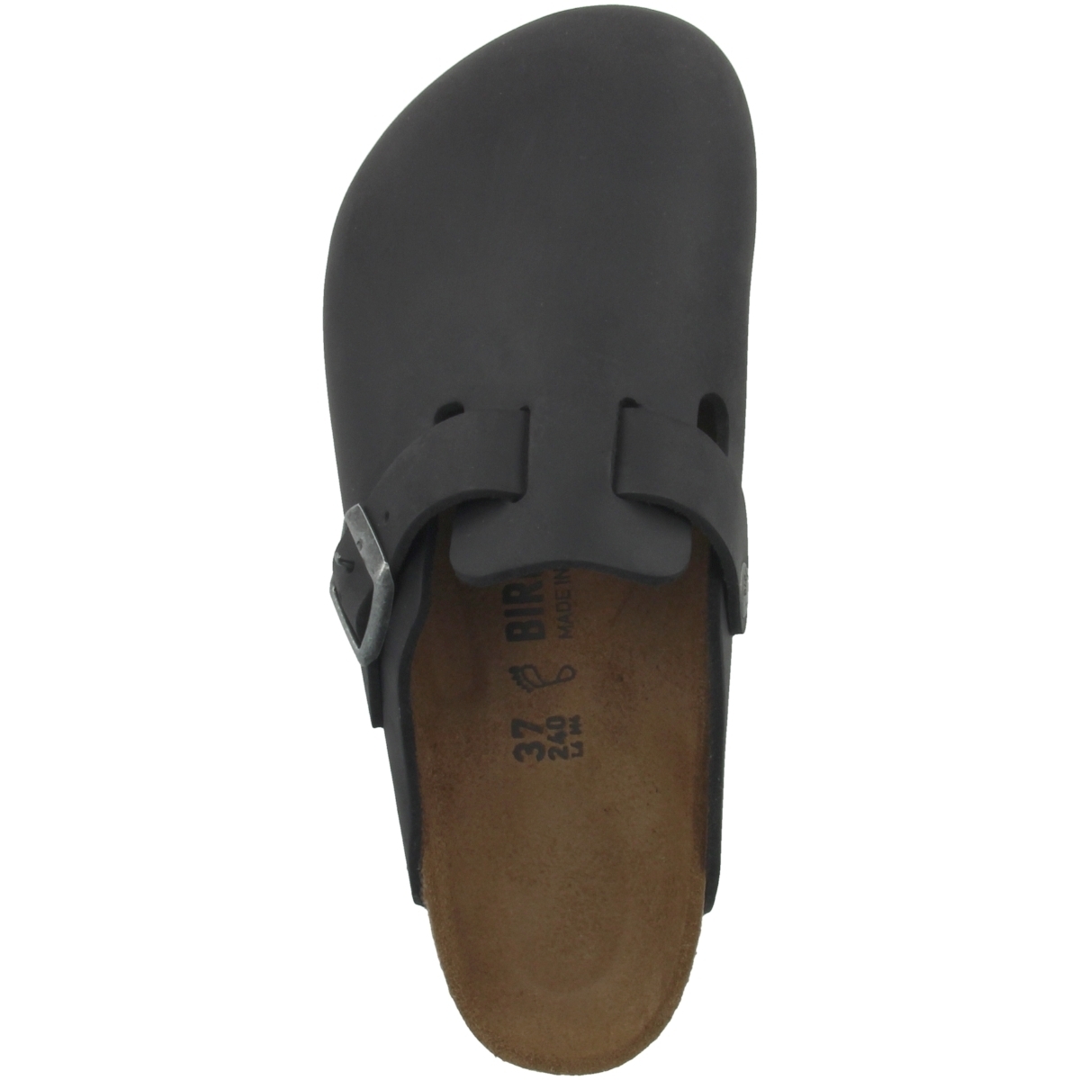 Birkenstock Boston Geöltes Nubukleder Clogs normal schwarz