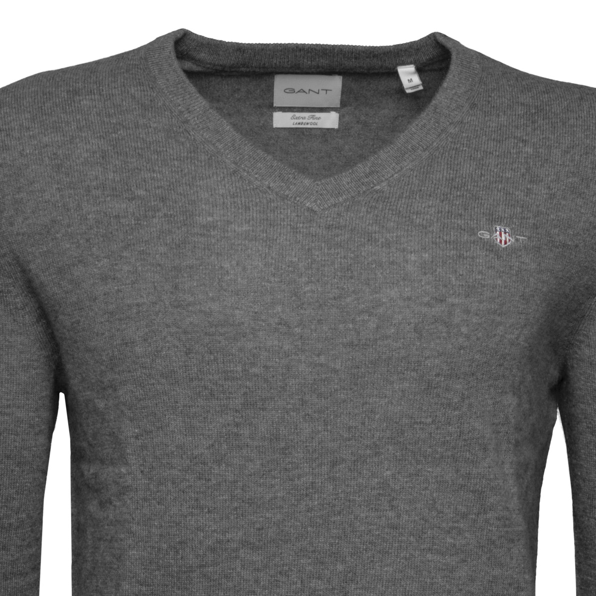 GANT Extrafine Lambswool V-Neck Pullover dunkelgrau