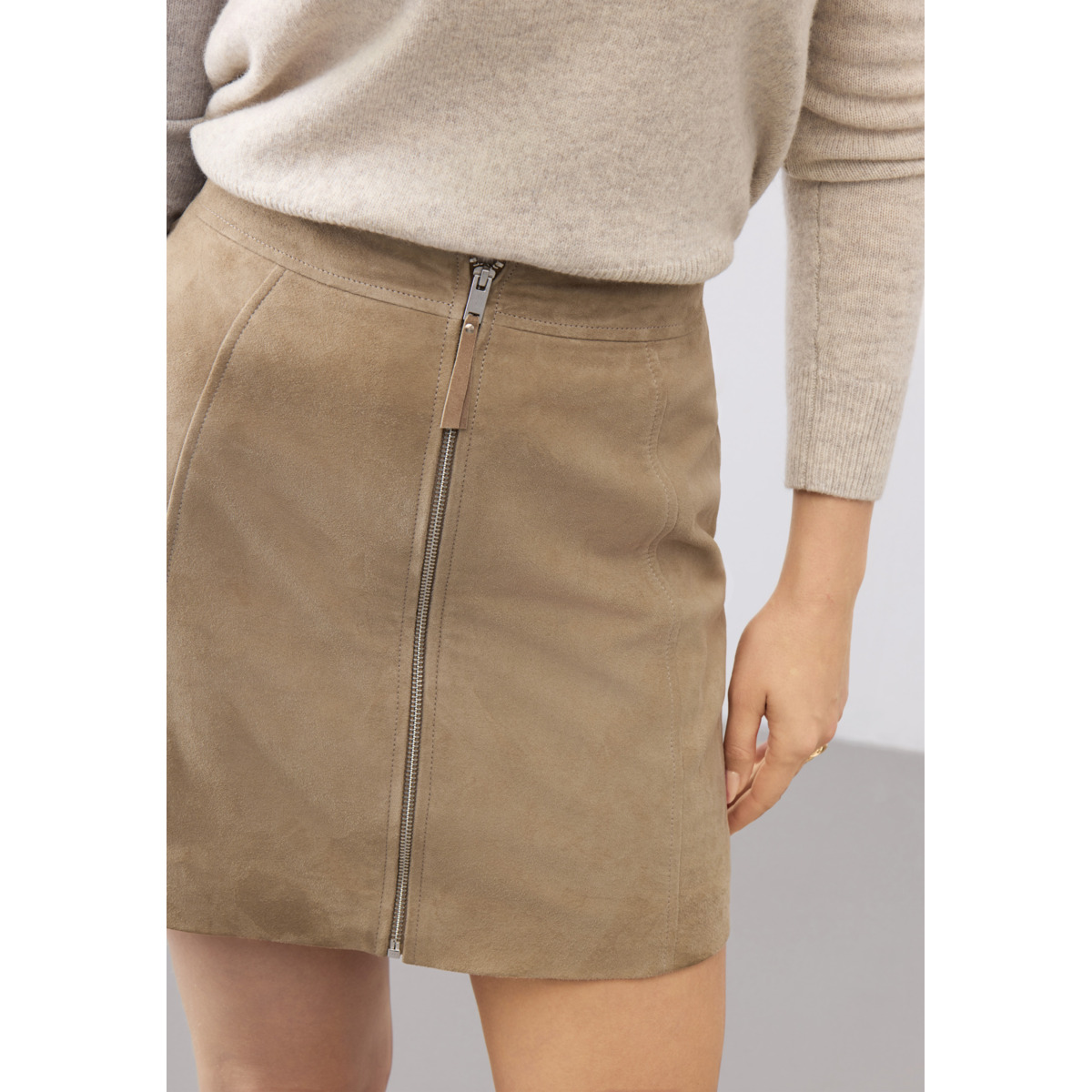 Bolongaro Trevor Rylee Mini Skirt Lederrock beige