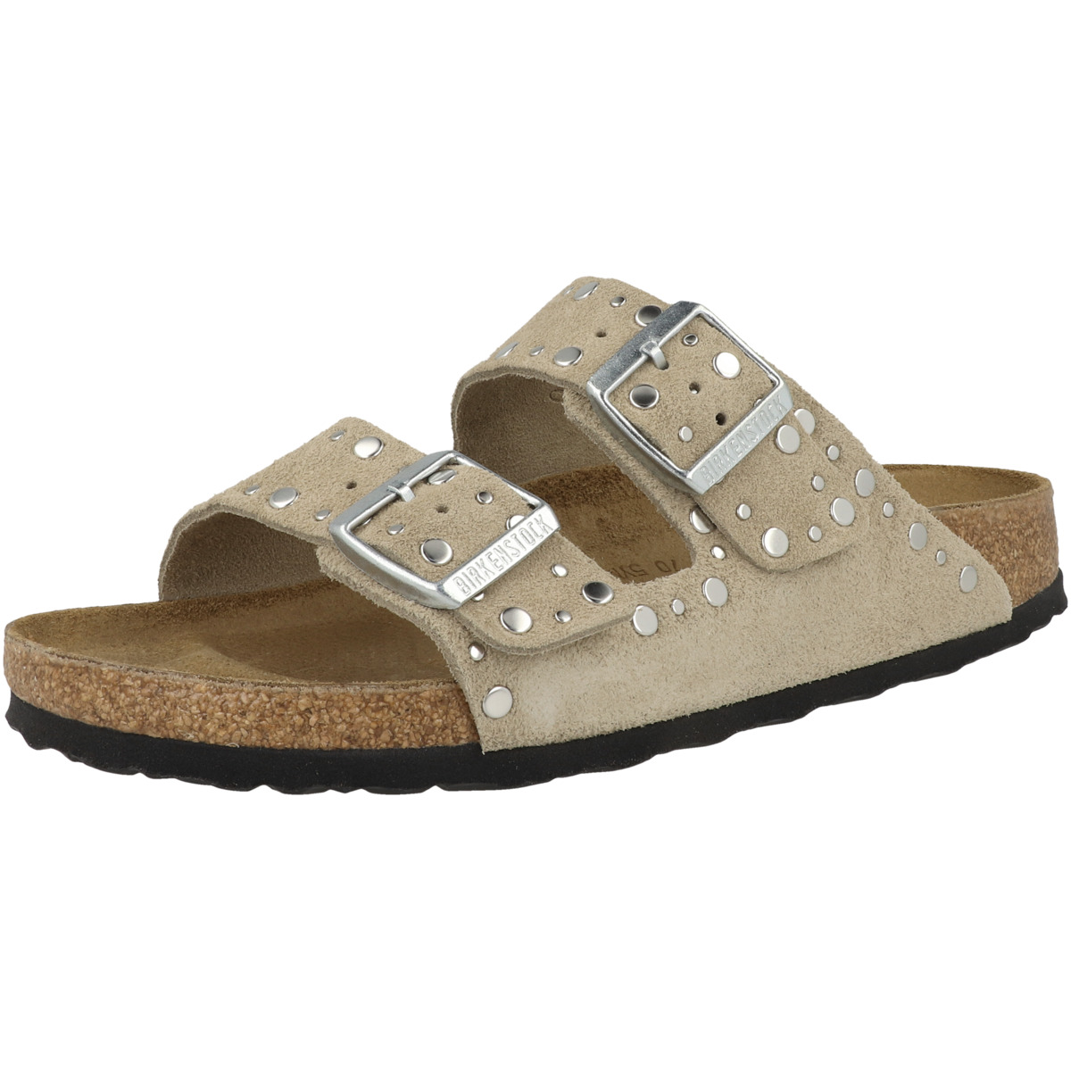 Birkenstock Arizona Rivet Veloursleder Sandale schmal braun