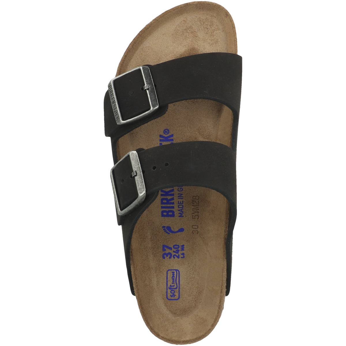 Birkenstock Arizona SFB Nubukleder Sandale Weichbettung schmal schwarz