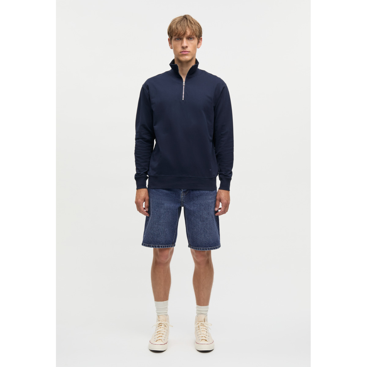 Mads Norgaard Light Terry Hans Half zip Sweatshirt dunkelblau