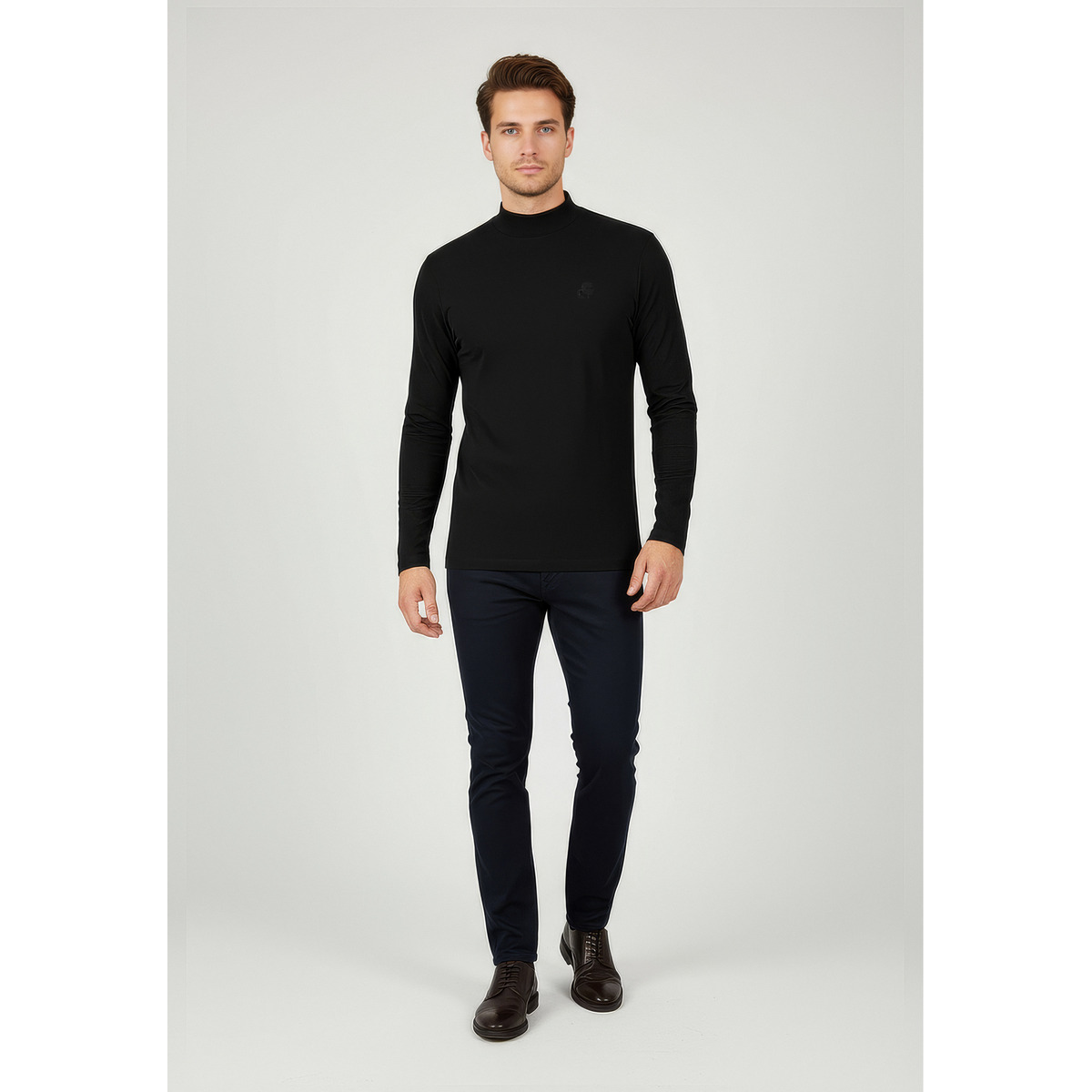 KARL LAGERFELD 755022 Langarmshirt schwarz