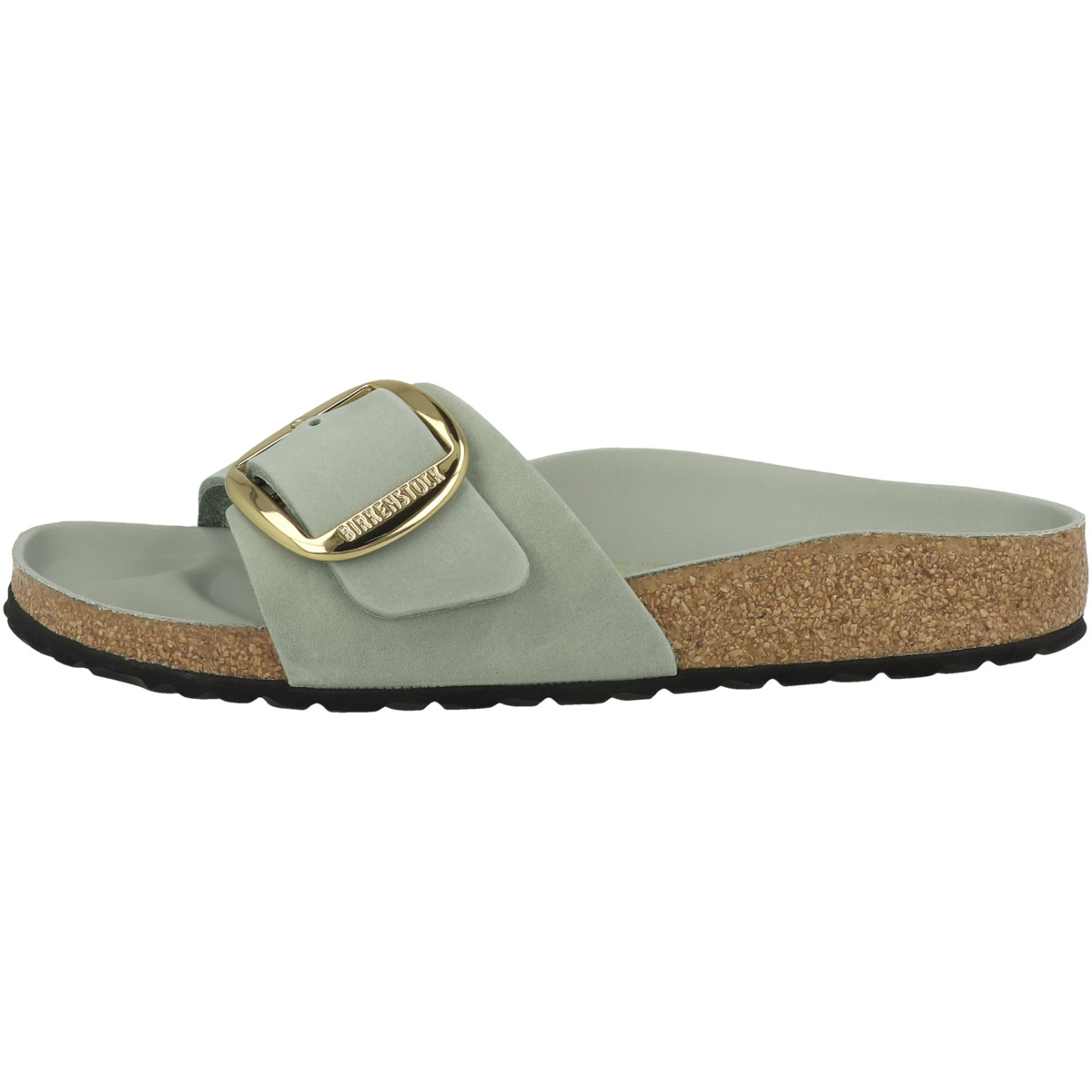 Birkenstock Madrid Big Buckle geöltes Nubukleder Sandale schmal hellgruen