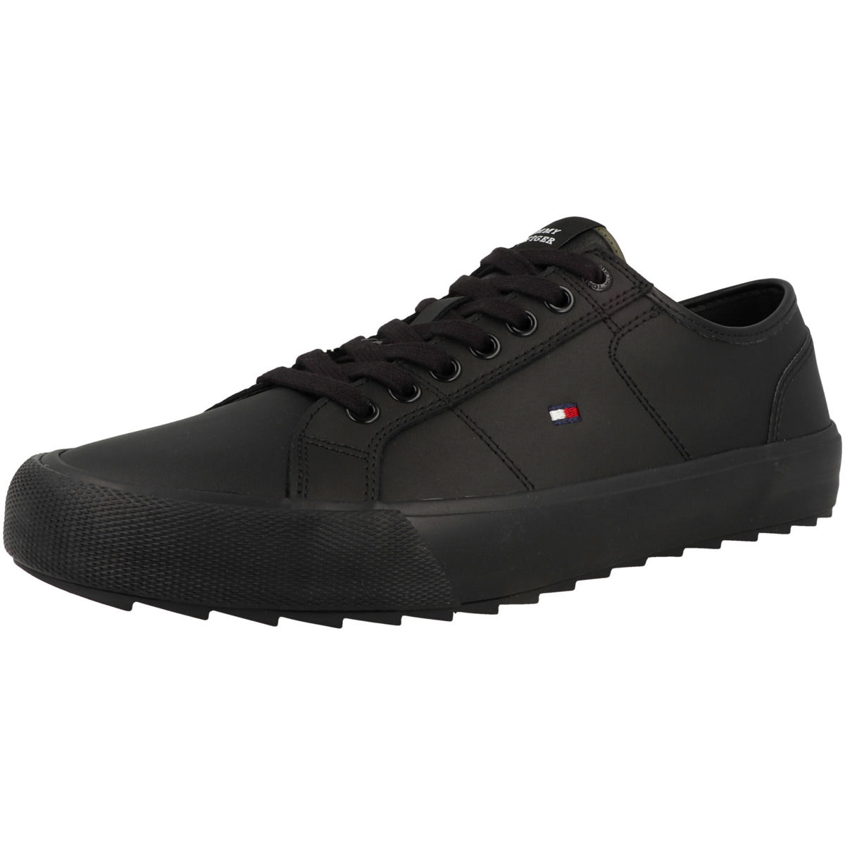 Tommy Hilfiger Core Vulcanized Cleated Leather Sneaker schwarz