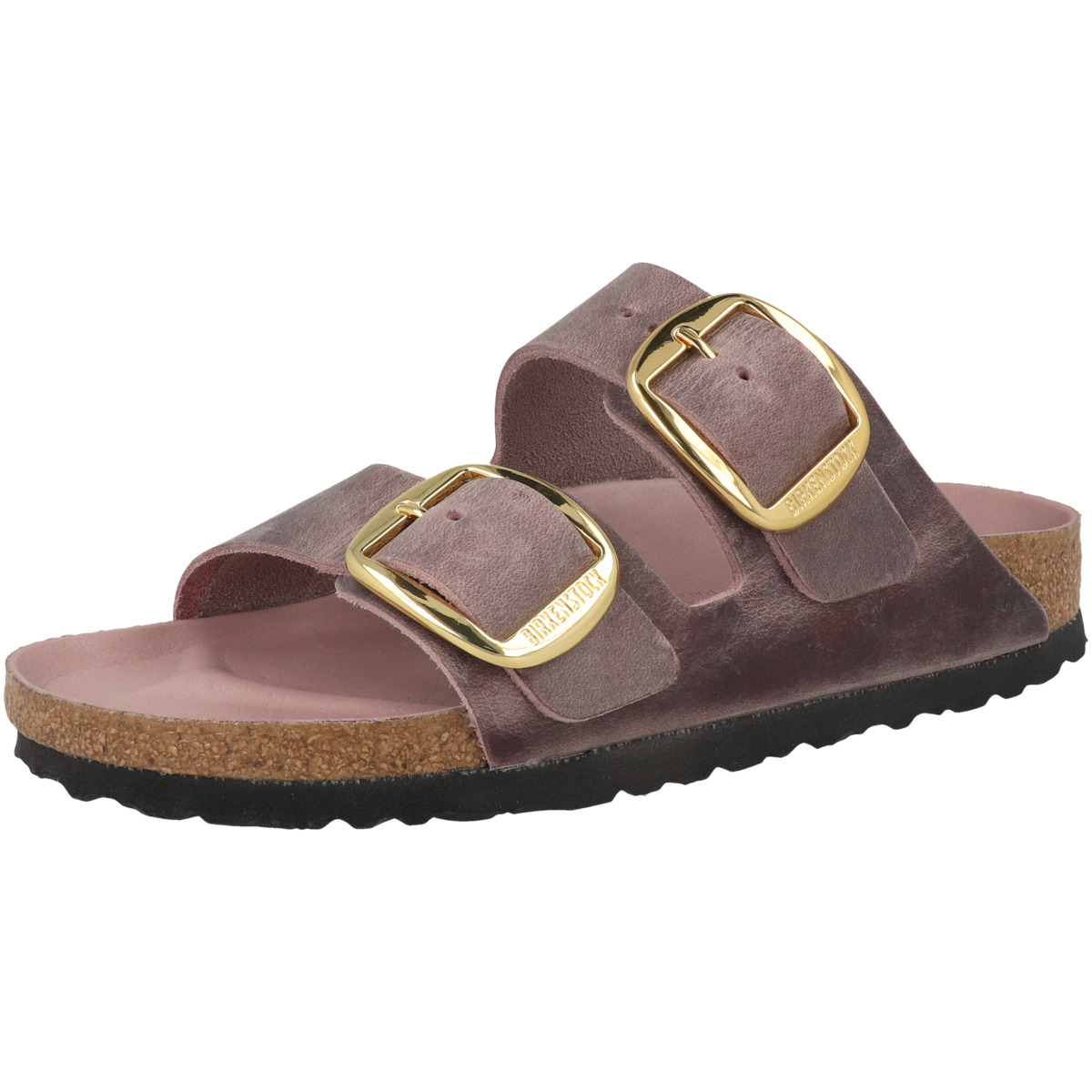 Birkenstock Arizona Big Buckle geöltes Nubukleder Sandale schmal lila