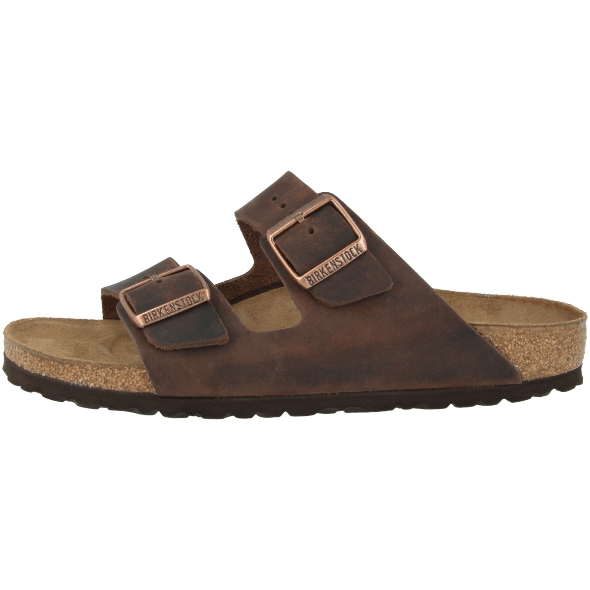 Birkenstock Arizona geöltes Nubukleder Sandale schmal braun