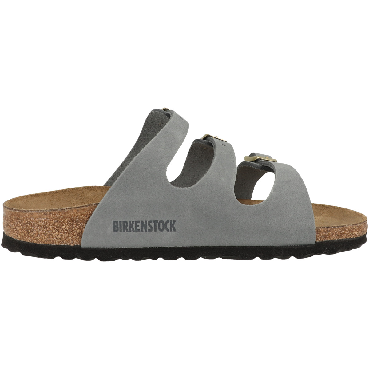 Birkenstock Florida SFB geöltes Nubukleder Sandale schmal grau