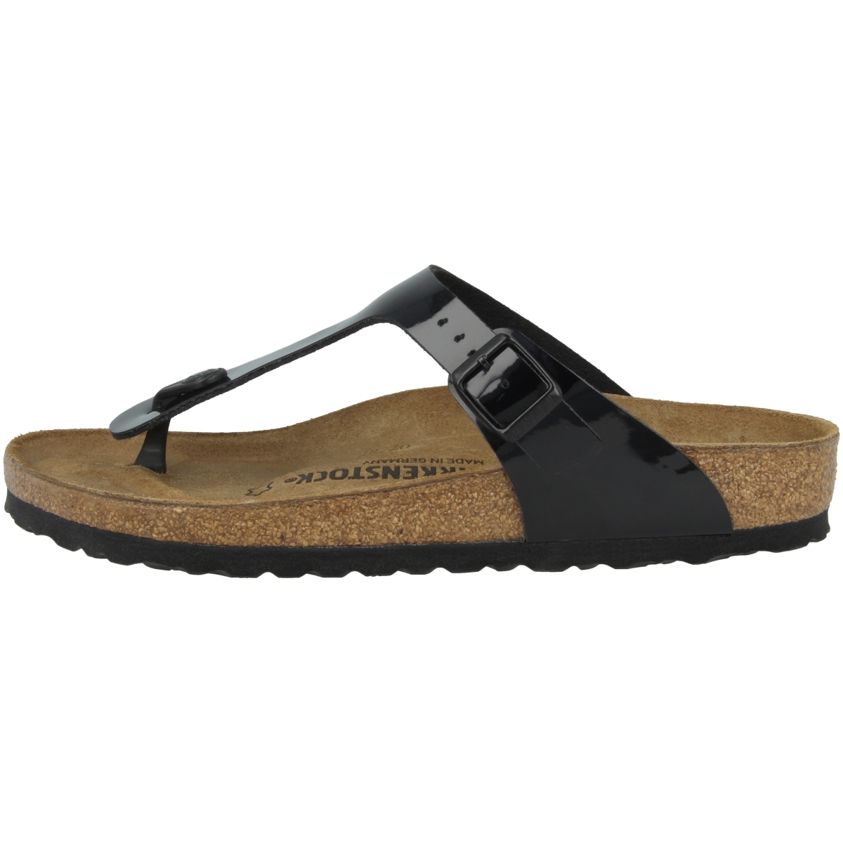 Birkenstock Gizeh Birko-Flor Lack Sandale normal schwarz