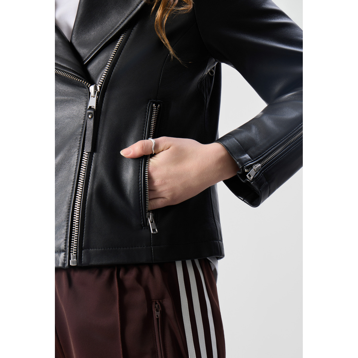 Bolongaro Trevor Millie Biker Lederjacke schwarz