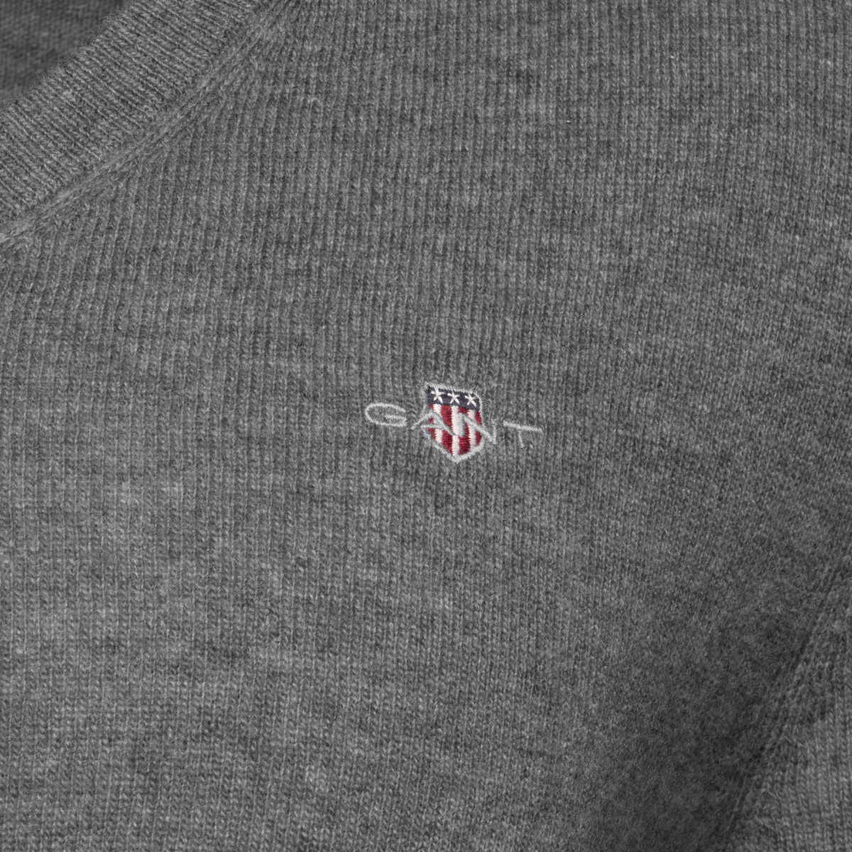 GANT Extrafine Lambswool V-Neck Pullover dunkelgrau
