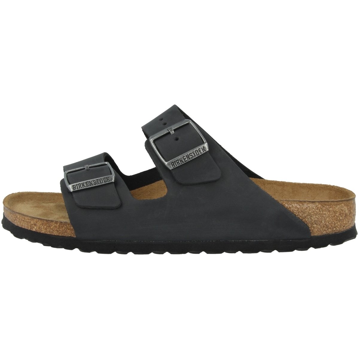 Birkenstock Arizona SFB geöltes Nubukleder Sandale Weichbettung schmal schwarz