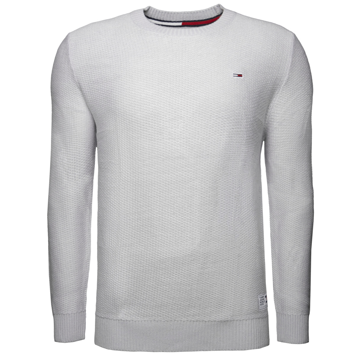 Tommy Hilfiger Tommy Jeans Regular Structured Pullover hellgrau