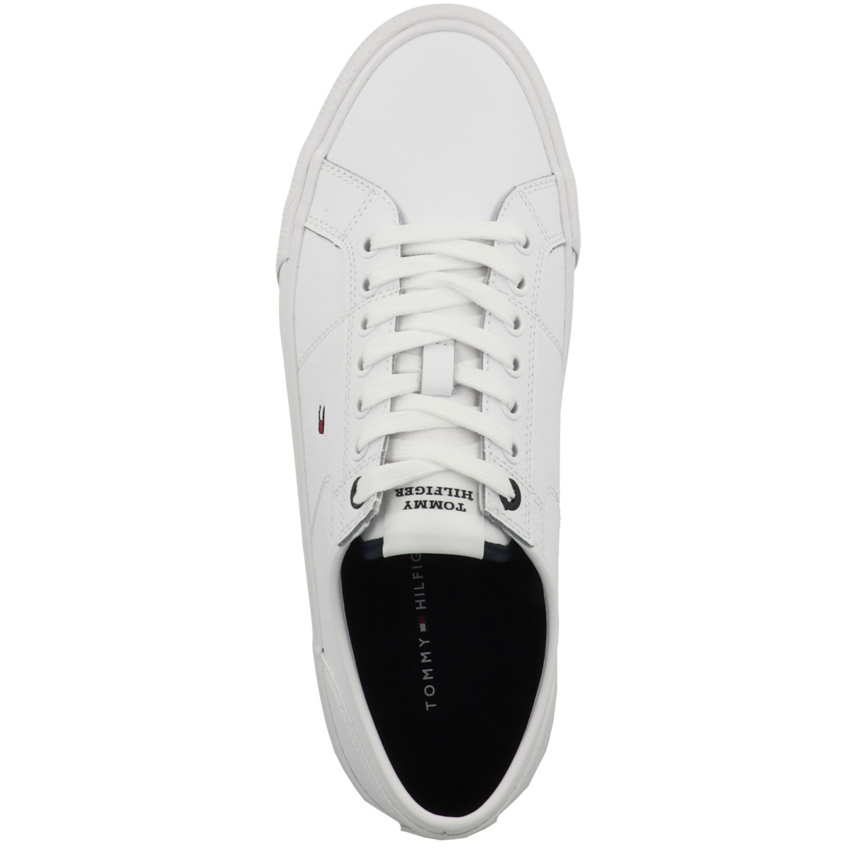 Tommy Hilfiger Core Vulcanized Cleated Leather Sneaker weiss