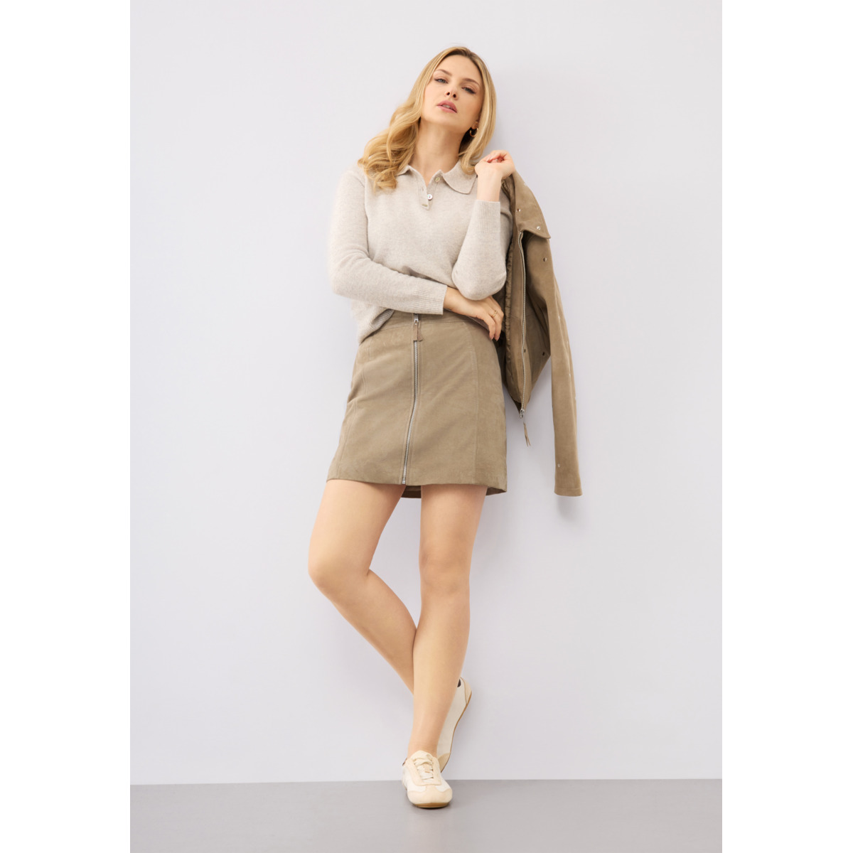 Bolongaro Trevor Rylee Mini Skirt Lederrock beige