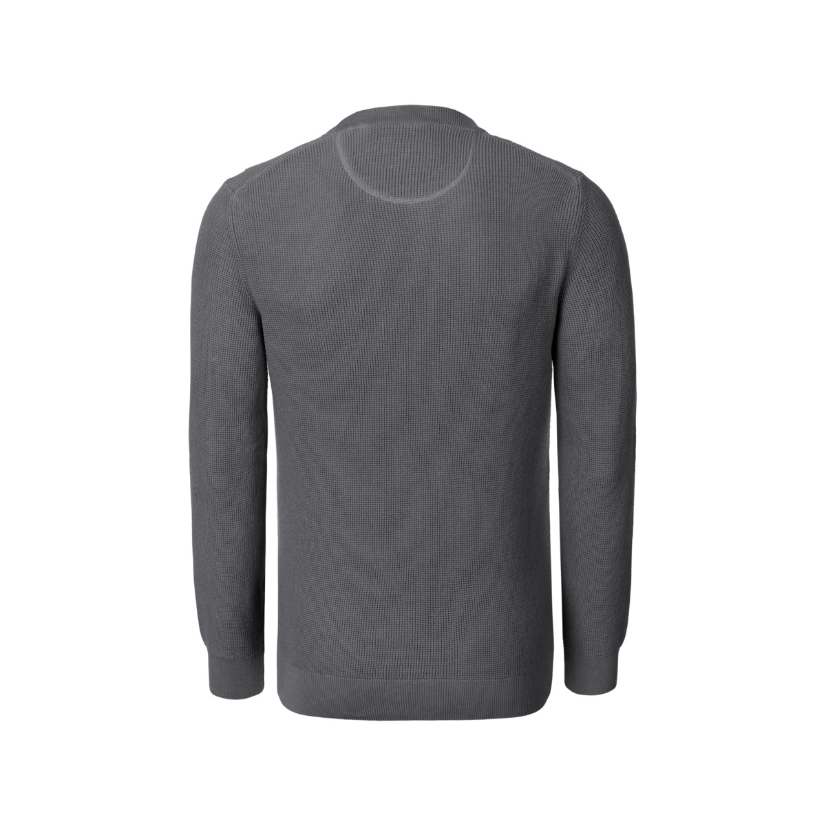 GANT Micro Textured Cotton C-Neck Pullover dunkelgrau