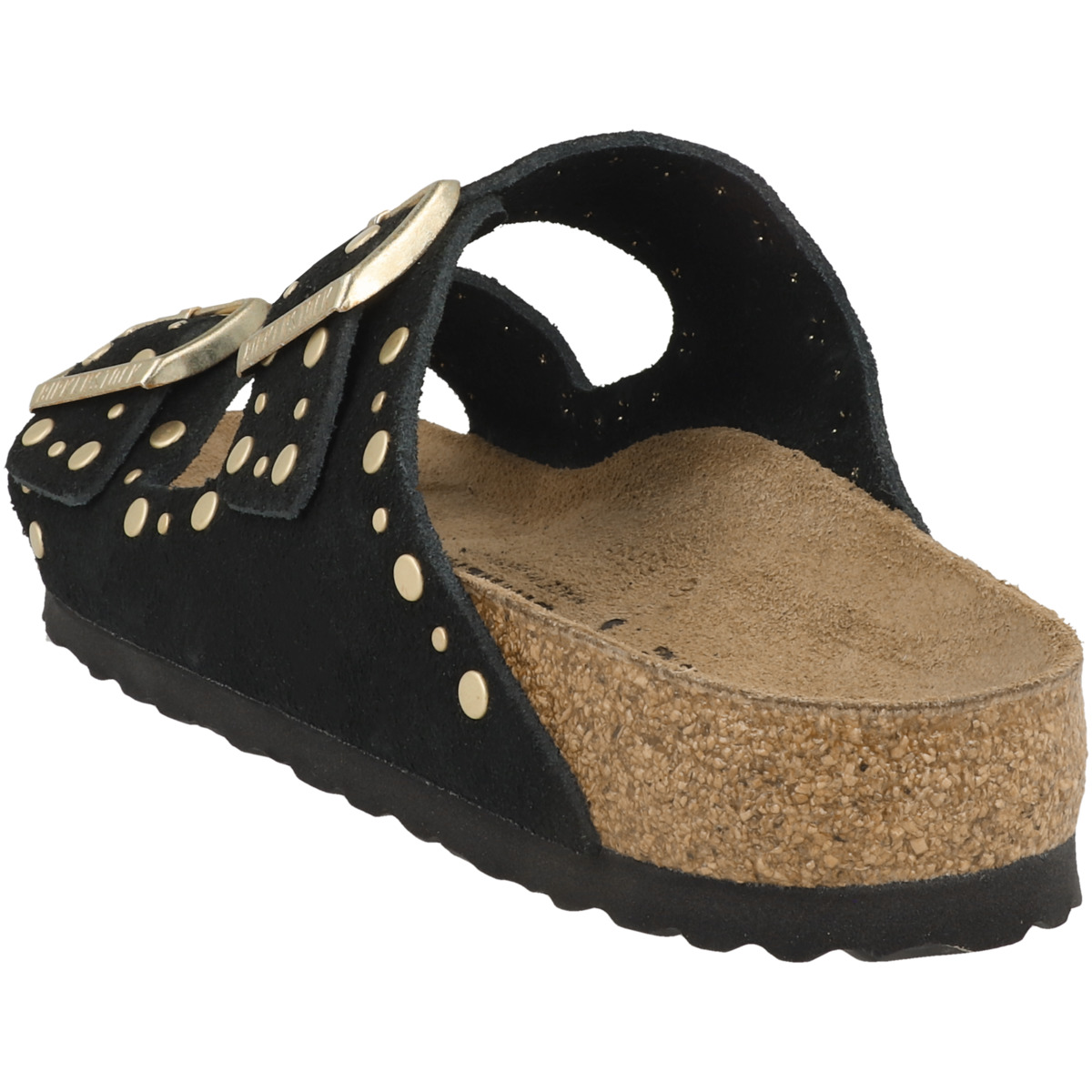 Birkenstock Arizona Rivet Veloursleder Sandale schmal schwarz