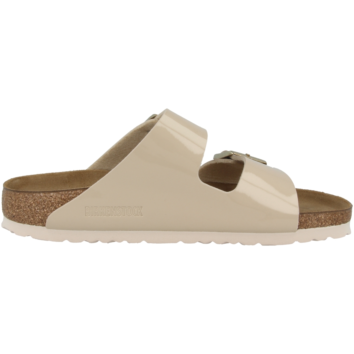 Birkenstock Arizona Birko-Flor Lack Sandale schmal beige