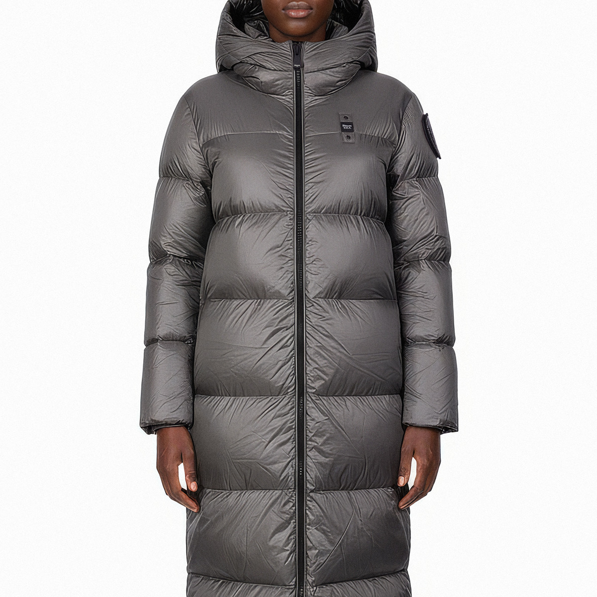 Blauer Celia Daunenmantel dunkelgrau