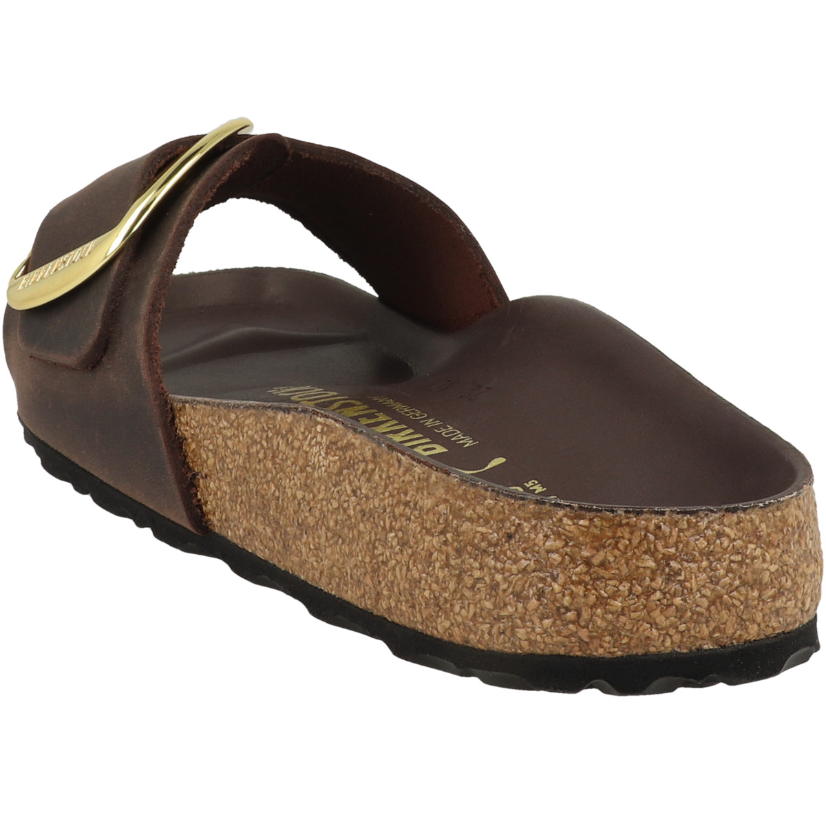 Birkenstock Madrid Big Buckle geöltes Nubukleder Sandale schmal dunkelbraun