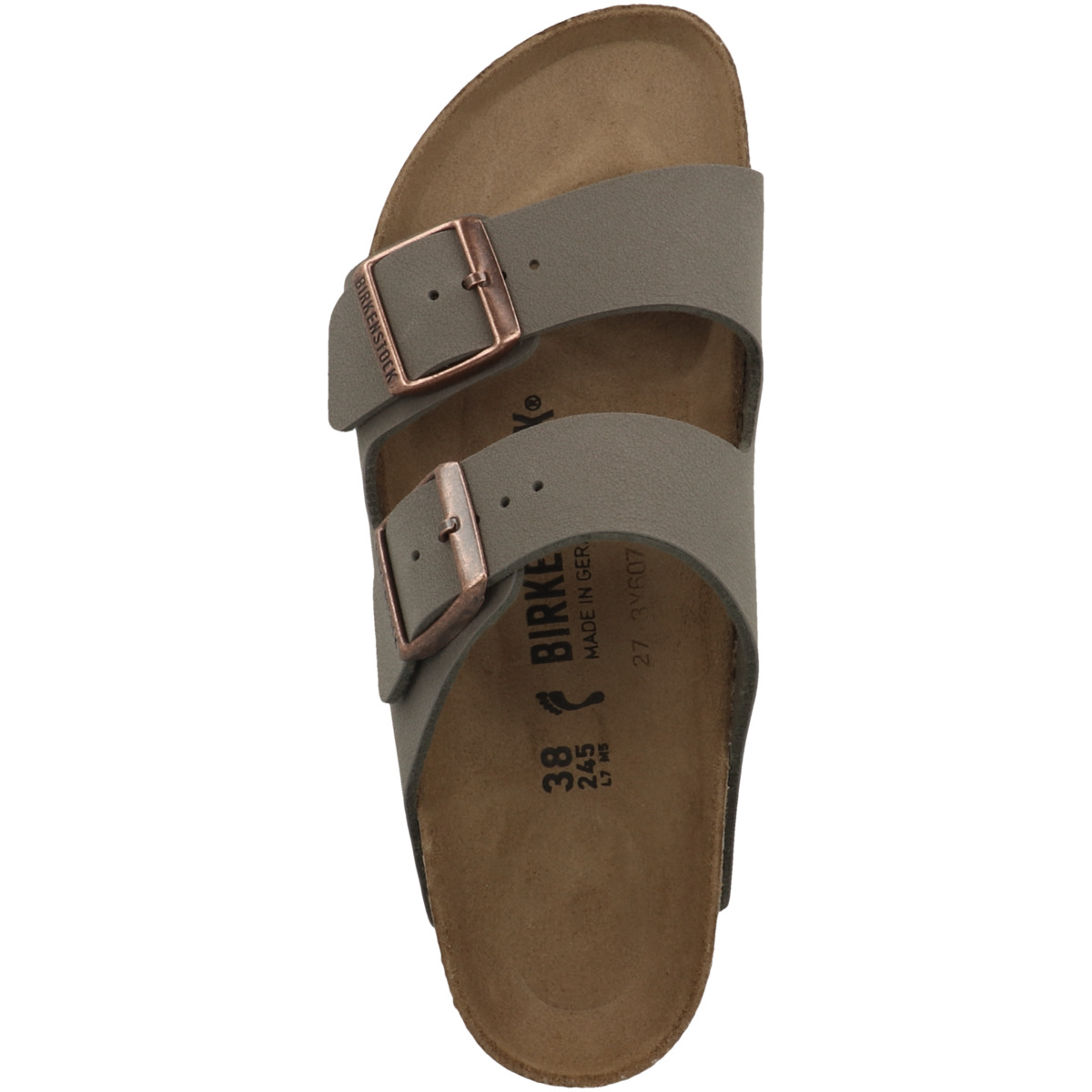 Birkenstock Arizona Birko-Flor Nubuk Sandale schmal  grau