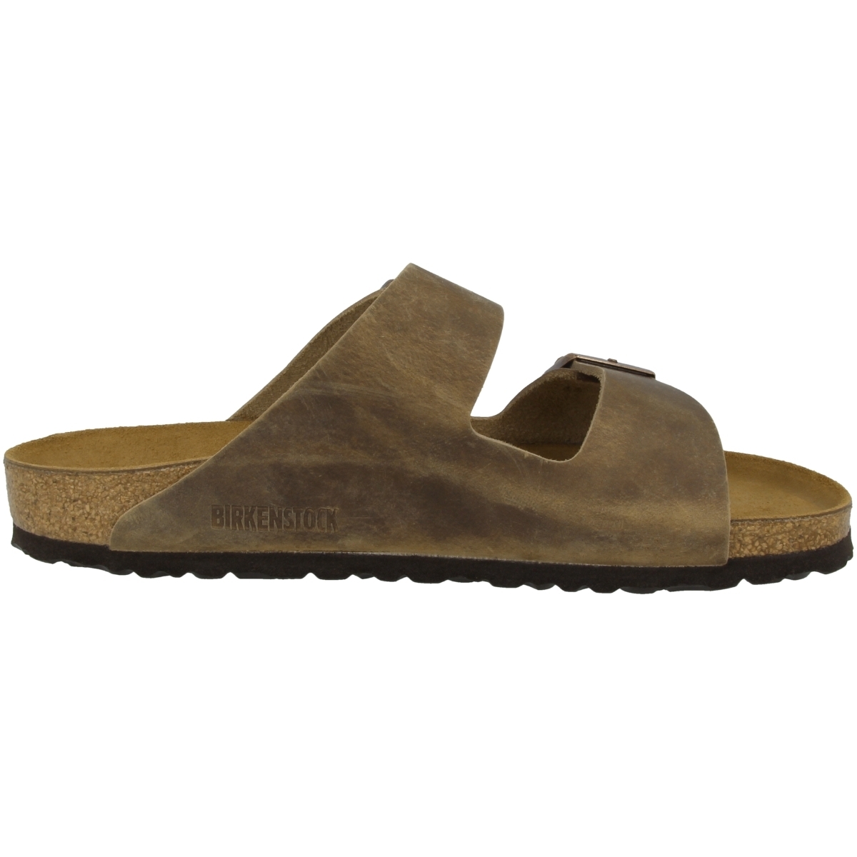 Birkenstock Arizona geöltes Nubukleder Sandale schmal braun