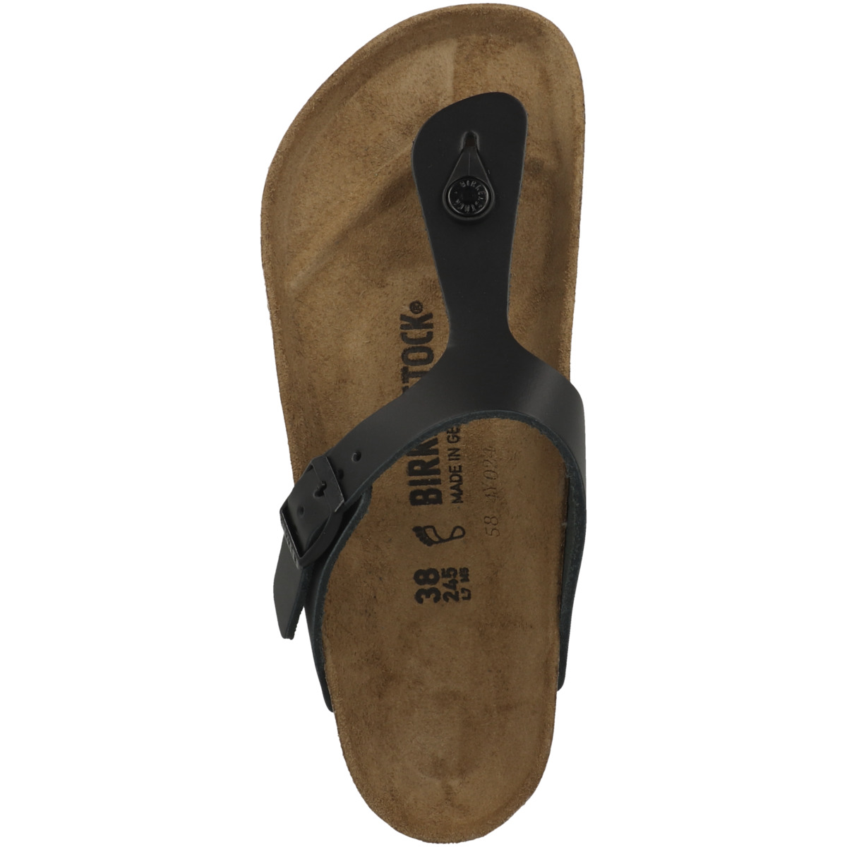 Birkenstock Gizeh Glattleder Sandale normal schwarz
