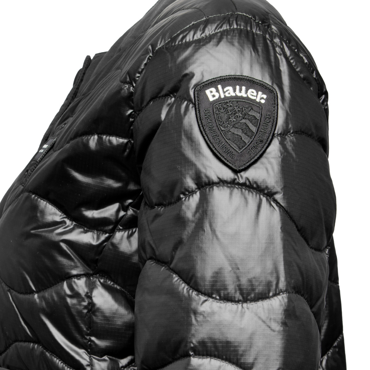 Blauer Hadley Steppjacke schwarz