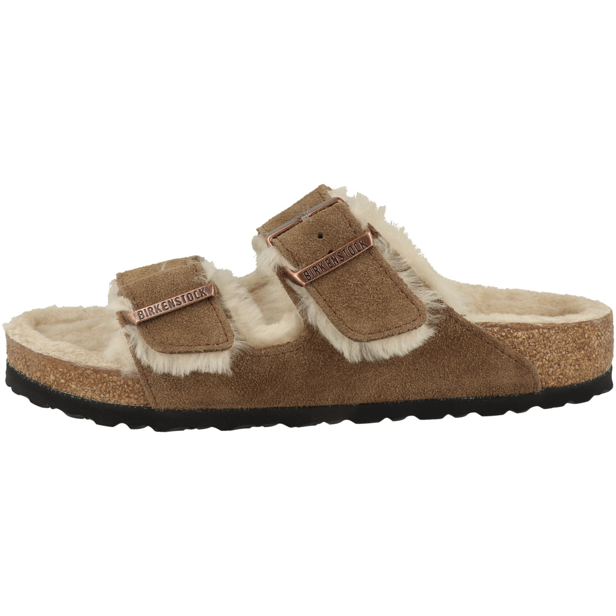 Birkenstock Arizona Veloursleder Lammfell Sandale normal braun