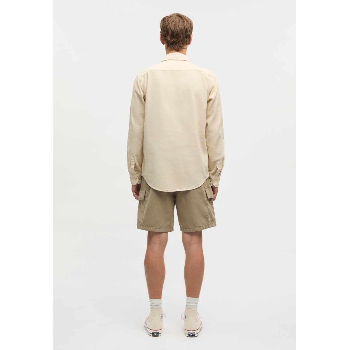 Mads Norgaard Dyed Canvas Skyler Langarmhemd grau