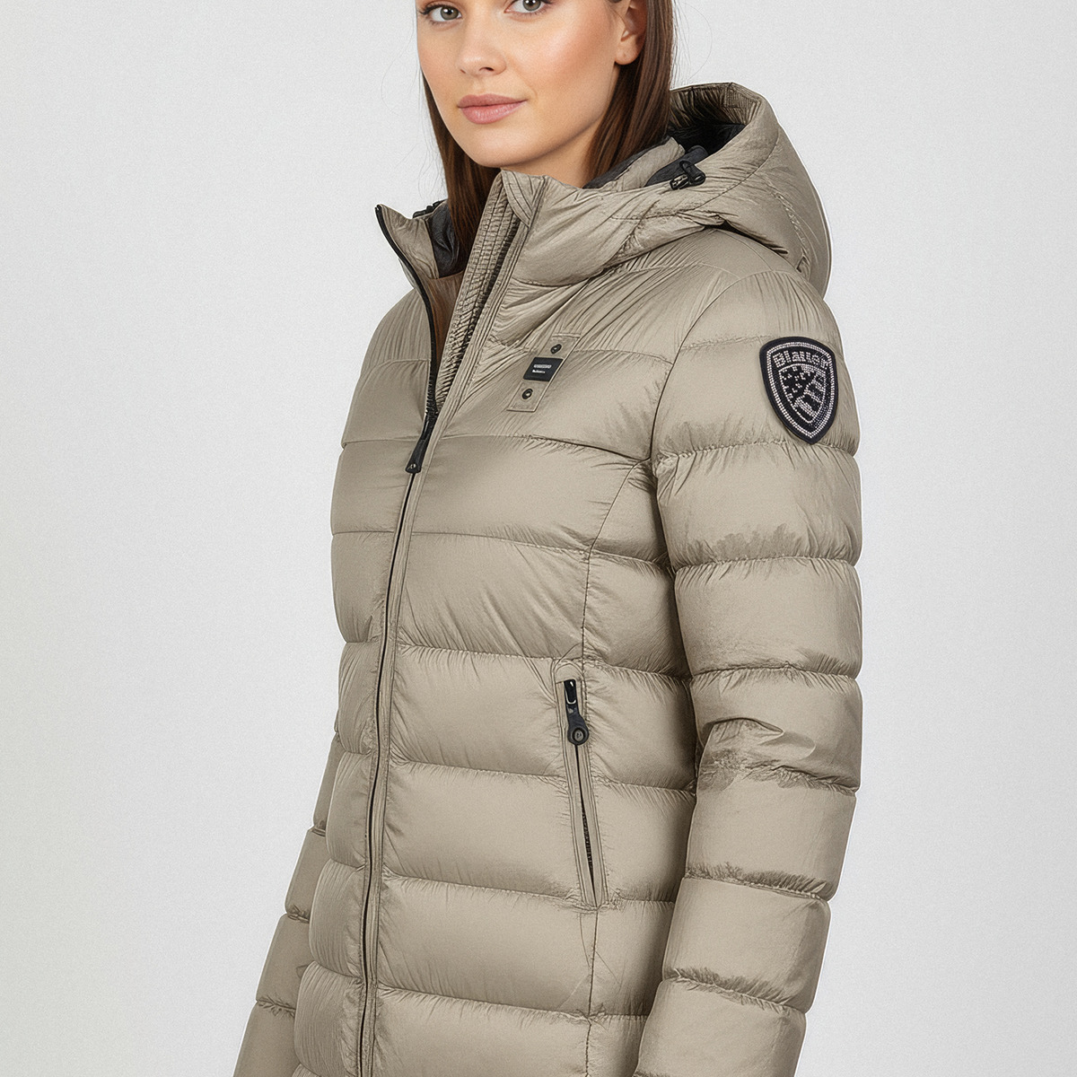 Blauer Agnes Daunenjacke grau