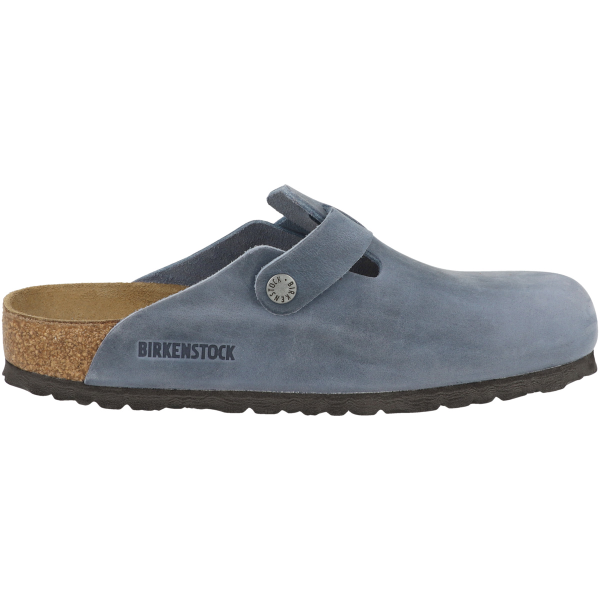 Birkenstock Boston Nubukleder geölt Clogs normal blau