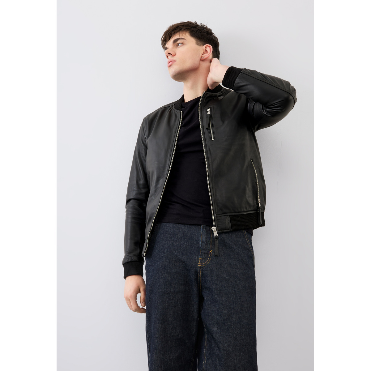 Bolongaro Trevor Lerwick Bomber Lederjacke schwarz