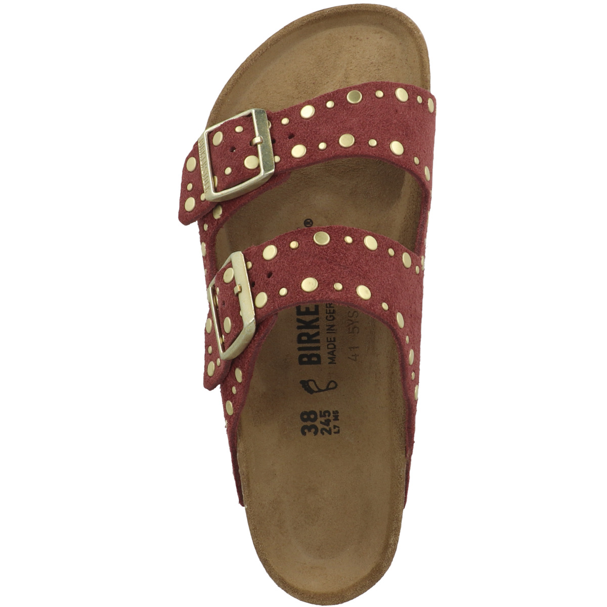 Birkenstock Arizona Rivet Veloursleder Sandale normal braun