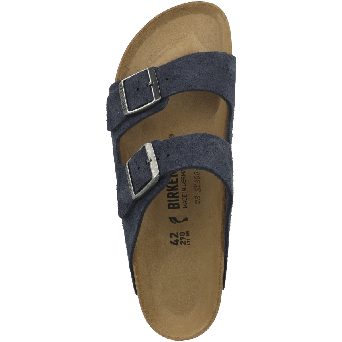 Birkenstock Arizona Veloursleder Sandale schmal blau