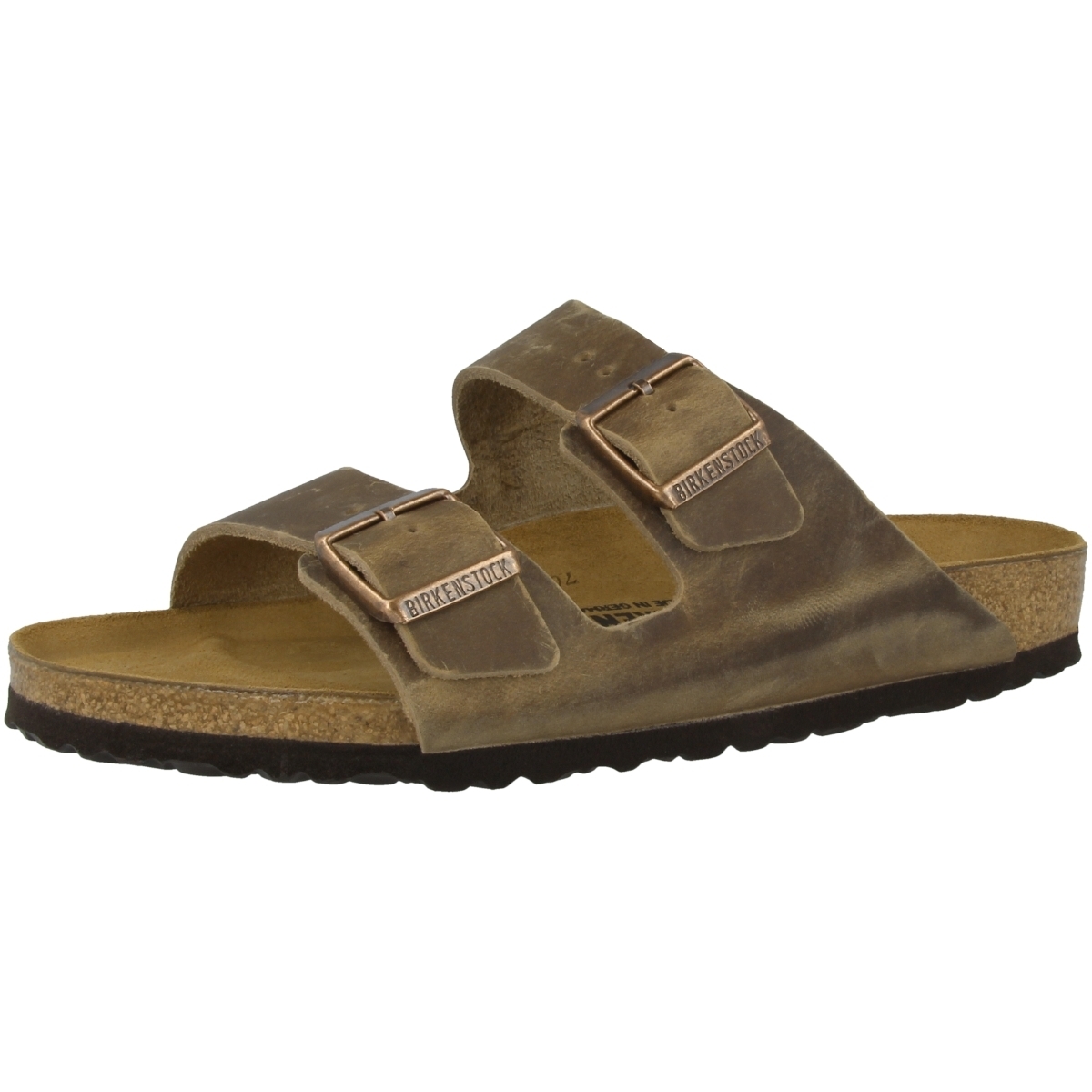 Birkenstock Arizona geöltes Nubukleder Sandale schmal braun