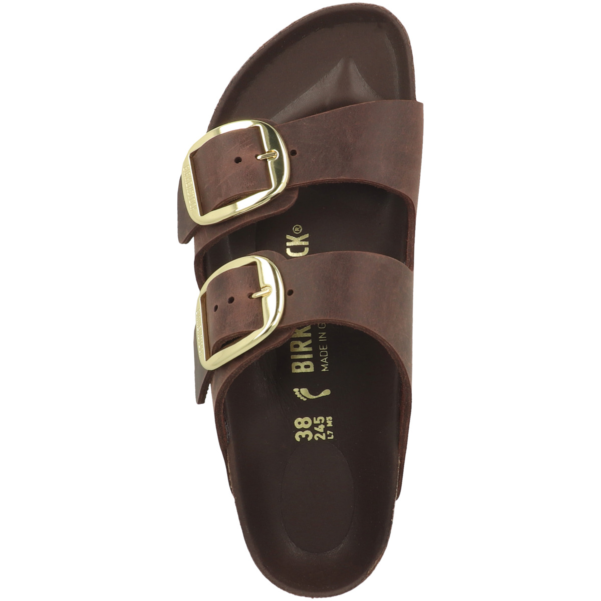 Birkenstock Arizona Big Buckle Geöltes Nubukleder Sandale schmal dunkelbraun