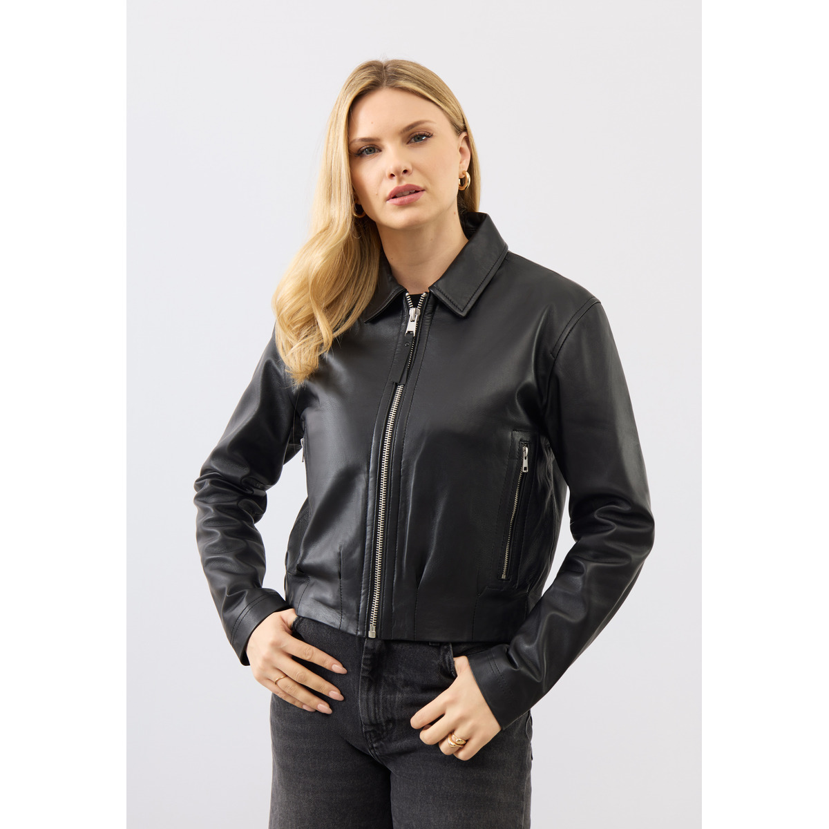 Bolongaro Trevor Flora Bomber Lederjacke schwarz