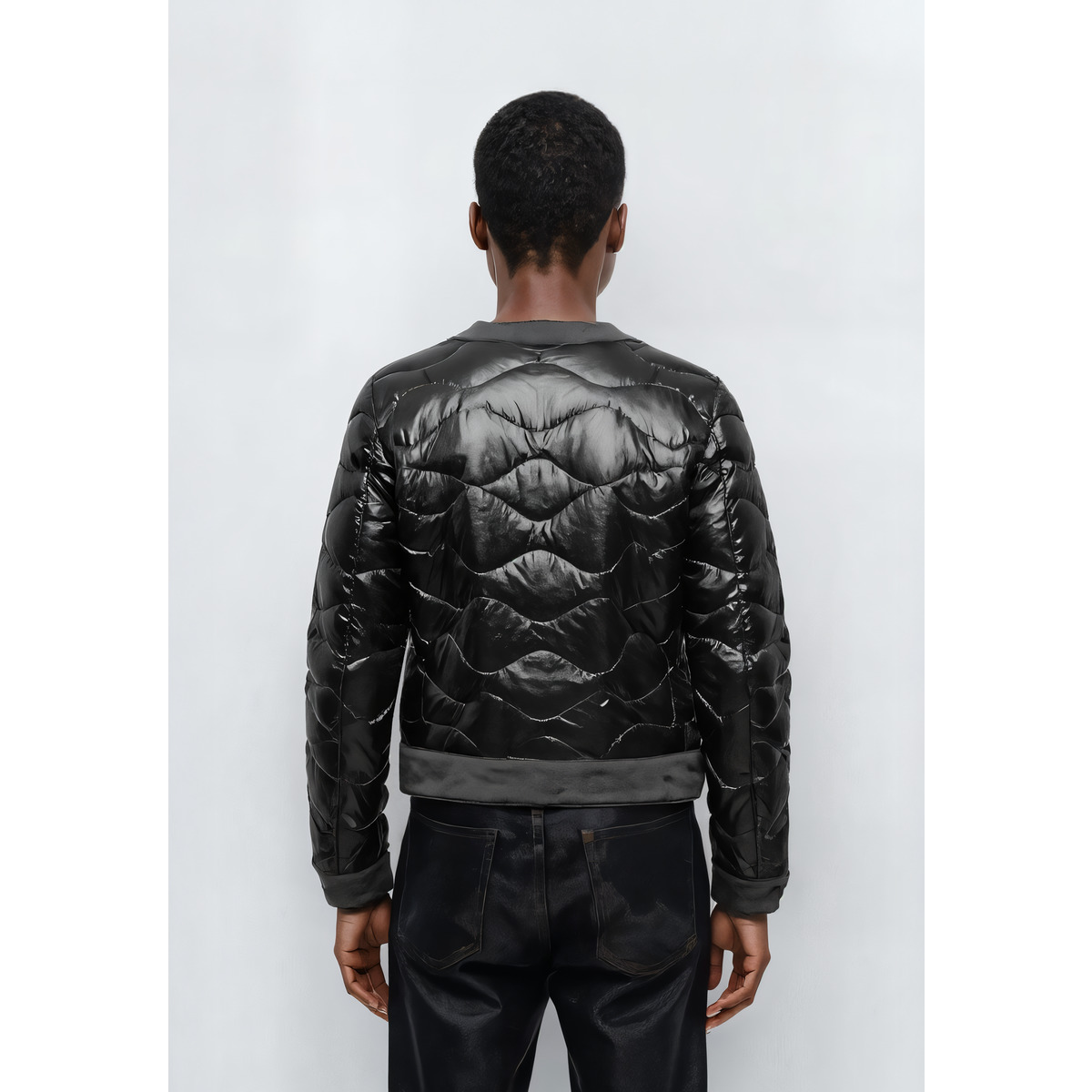 Blauer Hadley Steppjacke schwarz