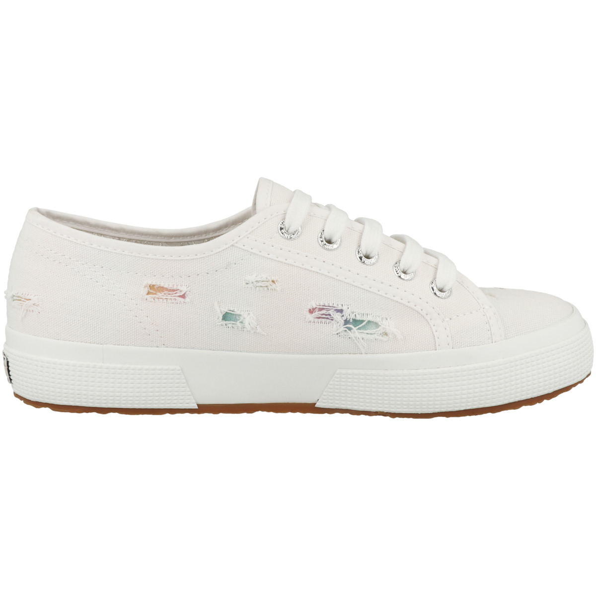 Superga 2750 Ripped Multicolor Cotton Sneaker weiss