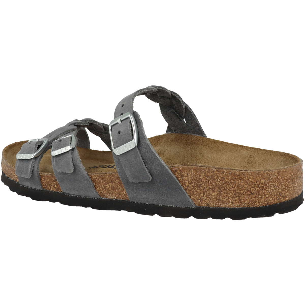 Birkenstock Franca Braided geöltes Naturleder Sandale schmal grau