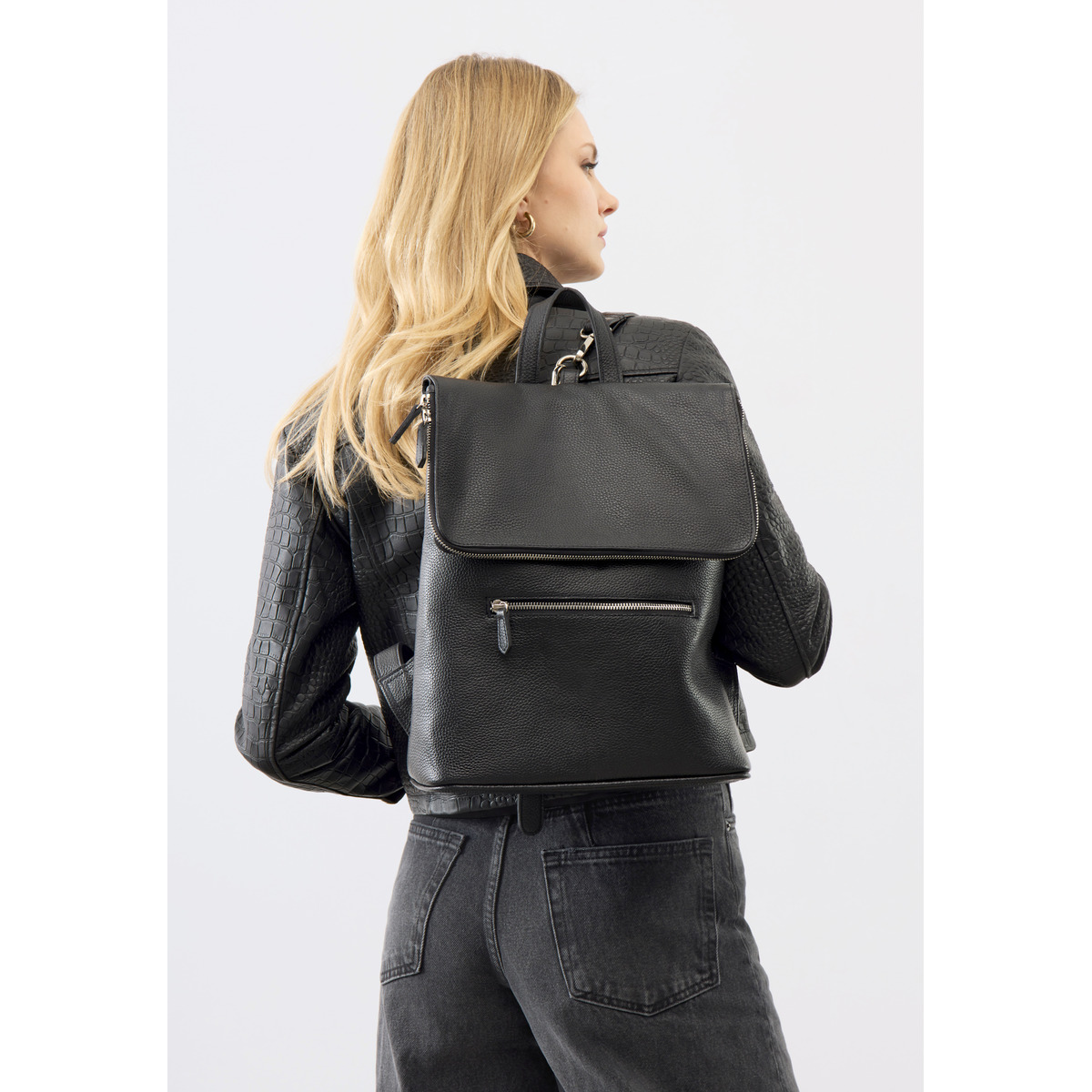 Bolongaro Trevor Dagnam Backpack Lederrucksack schwarz