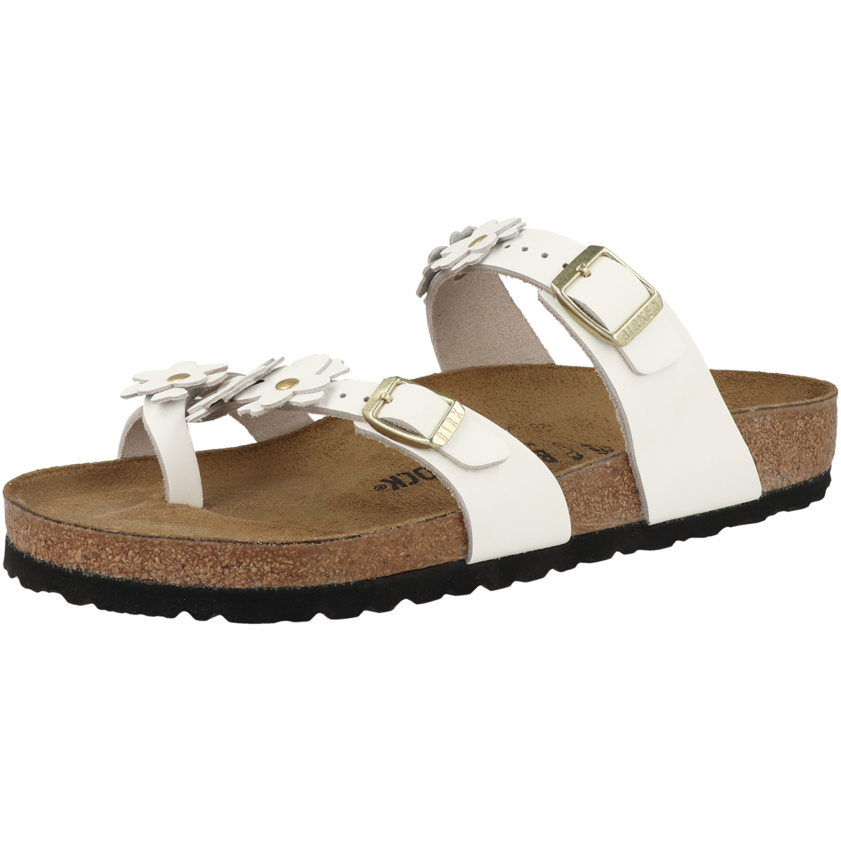 Birkenstock Mayari Flowers Naturleder Sandale normal weiss