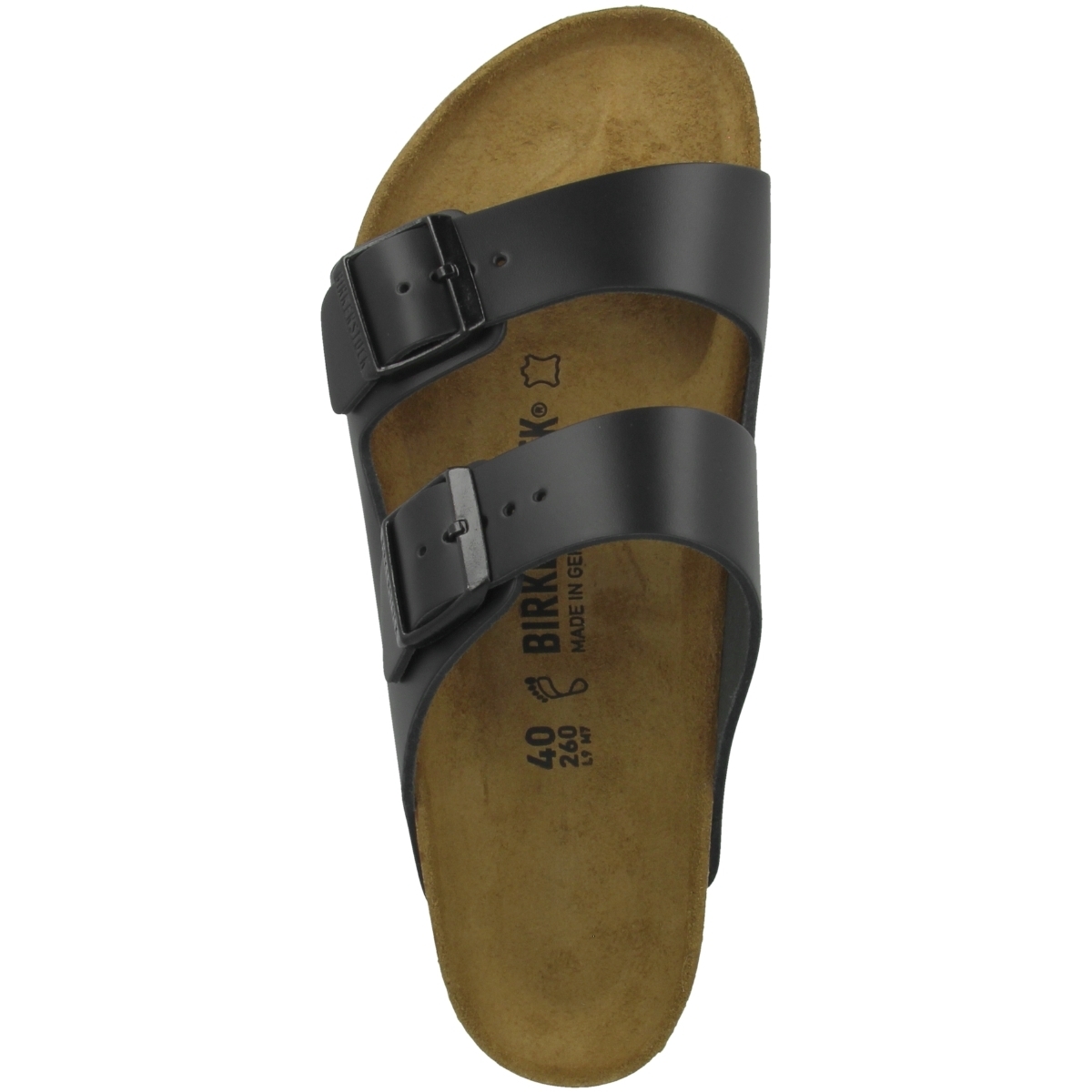 Birkenstock Arizona Glattleder Sandale normal schwarz