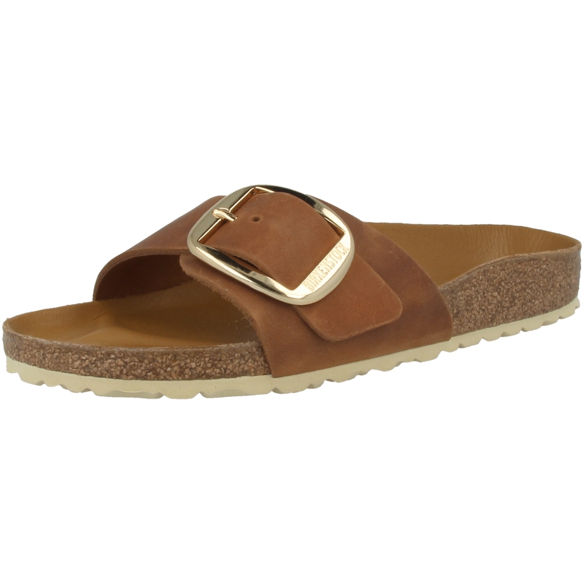 Birkenstock Madrid Big Buckle geöltes Nubukleder Antik Sandale schmal  braun