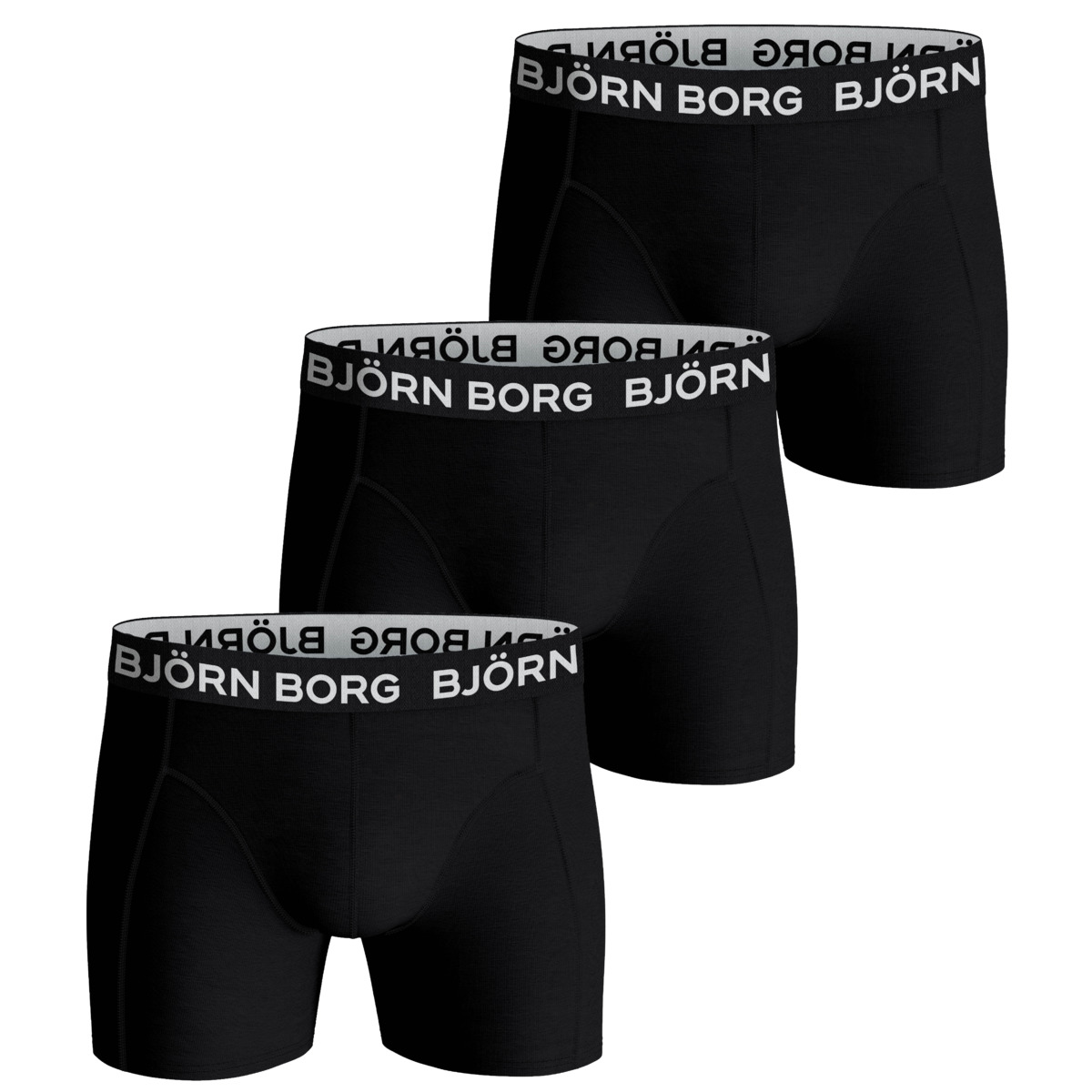 Björn Borg Solid Cotton Stretch 3er Pack Boxershorts