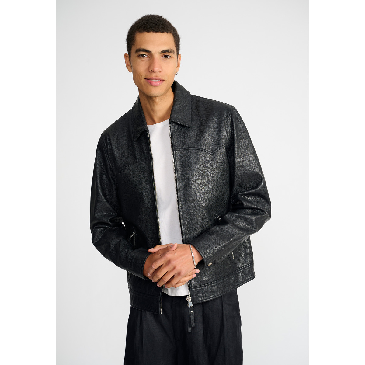 Bolongaro Trevor Ralph Western Jacket Lederjacke schwarz