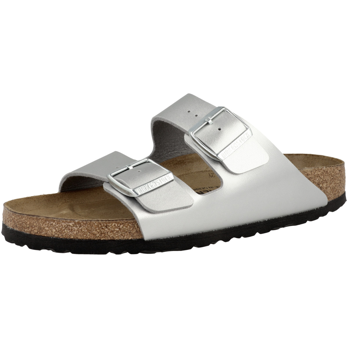 Birkenstock Arizona Birko-Flor Sandale schmal silber