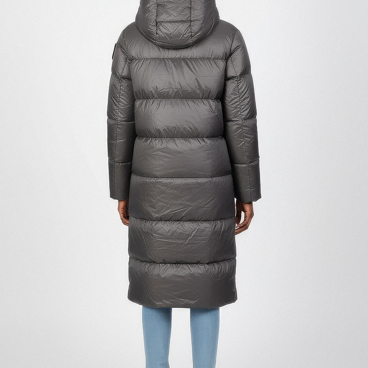 Blauer Celia Daunenmantel dunkelgrau